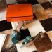 Hermes Oasis Slide Sandals 50mm In Malachite Ostrich Leather Hermes Oasis Slide Sandals 50mm In Malachite Ostrich Leather