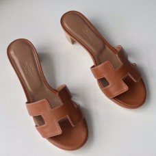 Hermes Oasis Slide Sandals 50mm In Gold Swift Calfskin Hermes Oasis Slide Sandals 50mm In Gold Swift Calfskin