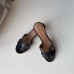 Hermes Oasis Slide Sandals 50mm In Black Swift Calfskin Hermes Oasis Slide Sandals 50mm In Black Swift Calfskin