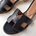 Hermes Oasis Slide Sandals 50mm In Black Swift Calfskin Hermes Oasis Slide Sandals 50mm In Black Swift Calfskin