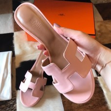 Hermes Oasis Slide Sandals 50mm In Pink Swift Calfskin Hermes Oasis Slide Sandals 50mm In Pink Swift Calfskin