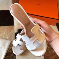 Hermes Oasis Slide Sandals 50mm In White Swift Calfskin Hermes Oasis Slide Sandals 50mm In White Swift Calfskin