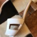 Hermes Oasis Slide Sandals 50mm In White Swift Calfskin Hermes Oasis Slide Sandals 50mm In White Swift Calfskin