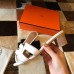 Hermes Oasis Slide Sandals 50mm In White Swift Calfskin Hermes Oasis Slide Sandals 50mm In White Swift Calfskin