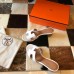 Hermes Oasis Slide Sandals 50mm In White Swift Calfskin Hermes Oasis Slide Sandals 50mm In White Swift Calfskin