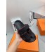 Hermes Women's Chypre Sandals In Black Epsom Calfskin