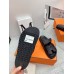 Hermes Women's Chypre Sandals In Black Epsom Calfskin