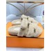 Hermes Women's Chypre Sandals In Off White Shearling