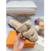 Hermes Women's Chypre Sandals In Off White Shearling