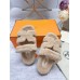 Hermes Women's Chypre Sandals In Off White Shearling