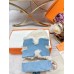 Hermes Women's Chypre Sandals in Blue Suede with Shearling