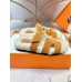 Hermes Women's Chypre Sandals in Tan Suede with Shearling