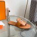 Hermes Galerie Sandals In Brown Calfskin Hermes Galerie Sandals In Brown Calfskin
