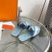 Hermes Galerie Sandals In Vert D'eau Suede Leather Hermes Galerie Sandals In Vert D'eau Suede Leather
