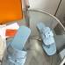 Hermes Galerie Sandals In Vert D'eau Suede Leather Hermes Galerie Sandals In Vert D'eau Suede Leather