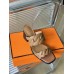 Hermes Gaby Sandals 60mm in Brown Nappa Leather