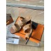 Hermes Gaby Sandals 60mm in Brown Nappa Leather