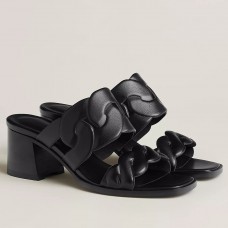 Hermes Gaby Sandals 60mm in Black Nappa Leather Hermes Gaby Sandals 60mm in Black Nappa Leather