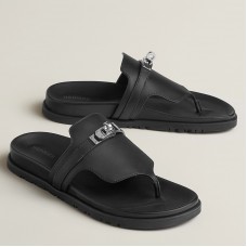 Hermes Empire Sandals in Black Calfskin Hermes Empire Sandals in Black Calfskin