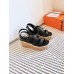 Hermes Havane 30 Sandals in Black Calfskin Leather