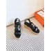 Hermes Havane 30 Sandals in Black Calfskin Leather
