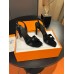 Hermes Heden 80 Sandals in Black Suede Leather