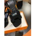 Hermes Heden 80 Sandals in Black Suede Leather