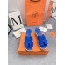 Hermes Eze 30 Cork Platform Sandals in Blue Suede Leather
