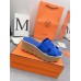 Hermes Eze 30 Cork Platform Sandals in Blue Suede Leather
