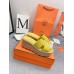 Hermes Eze 30 Cork Platform Sandals in Yellow Suede Leather