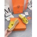 Hermes Eze 30 Cork Platform Sandals in Yellow Suede Leather