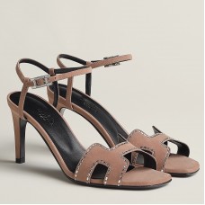 Hermes Heden 80 Sandals in Beige Suede Leather with Rhinestone Hermes Heden 80 Sandals in Beige Suede Leather with Rhinestone
