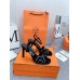 Hermes Heden 80 Sandals in Black Suede Leather with Rhinestone Hermes Heden 80 Sandals in Black Suede Leather with Rhinestone