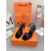 Hermes Heden 80 Sandals in Black Suede Leather with Rhinestone Hermes Heden 80 Sandals in Black Suede Leather with Rhinestone