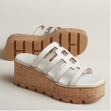 Hermes Isabella 30 Sandals in White Calfskin Hermes Isabella 30 Sandals in White Calfskin