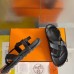Hermes Inboard Sandals in Black Leather and Ribbon Hermes Inboard Sandals in Black Leather and Ribbon