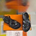 Hermes Inboard Sandals in Black Leather and Ribbon Hermes Inboard Sandals in Black Leather and Ribbon