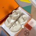 Hermes Inboard Sandals in White Leather and Ribbon Hermes Inboard Sandals in White Leather and Ribbon