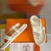 Hermes Inboard Sandals in White Leather and Ribbon Hermes Inboard Sandals in White Leather and Ribbon