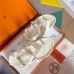 Hermes Inboard Sandals in White Leather and Ribbon Hermes Inboard Sandals in White Leather and Ribbon