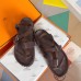 Hermes Inboard Sandals in Burgundy Leather and Ribbon Hermes Inboard Sandals in Burgundy Leather and Ribbon