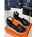 Hermes Elda Espadrilles in Black Leather Hermes Elda Espadrilles in Black Leather