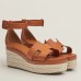 Hermes Elda Espadrilles in Brown Leather Hermes Elda Espadrilles in Brown Leather
