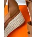 Hermes Elda Espadrilles in Brown Leather Hermes Elda Espadrilles in Brown Leather