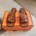 Hermes Women's Isle Sandals in Brown Leather Hermes Women's Isle Sandals in Brown Leather