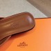 Hermes Women's Isle Sandals in Brown Leather Hermes Women's Isle Sandals in Brown Leather