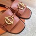 Hermes Women's Isle Sandals in Brown Leather Hermes Women's Isle Sandals in Brown Leather