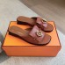 Hermes Women's Isle Sandals in Brown Leather Hermes Women's Isle Sandals in Brown Leather