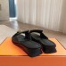 Hermes Women's Isle Sandals in Black Leather Hermes Women's Isle Sandals in Black Leather