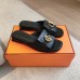 Hermes Women's Isle Sandals in Black Leather Hermes Women's Isle Sandals in Black Leather